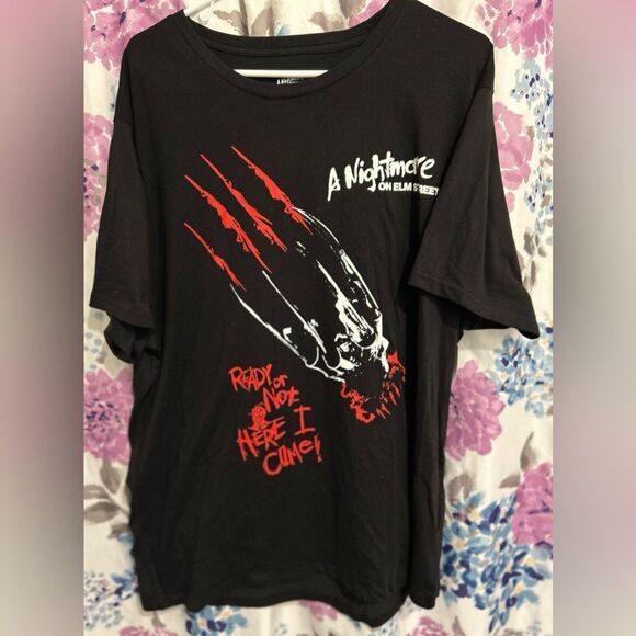 Nightmare on Elm Street Freddy Krueger Graphic T-Shirt 2XL Black & Red (NWT) - Picture 1 of 4